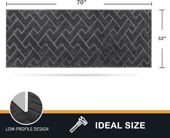 PURRUGS Dirt Trapping Door Mat 32" x 70", Non-Slip Machine Washable Entry Rug - Image 2