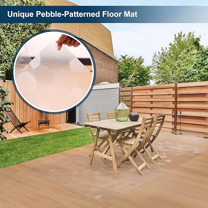 Clear Area Mat for Hard Floors, Pebble Patterned Waterproof Rug Protector for - Image 5