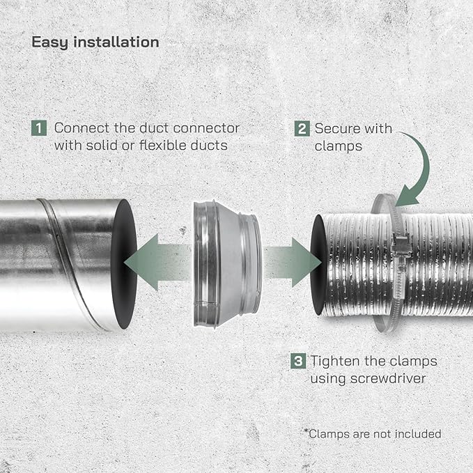 Vent Systems 12" Inch to 10" Inch Duct Reducer Adapter Connector Fitting Pipe - Image 4