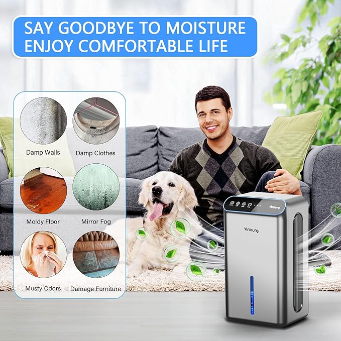 Dehumidifier for Basement Quiet Dehumidifiers for Home, Auto Shut-Off, Sleep - Image 7