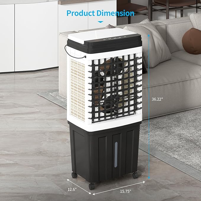 TABU 2953CFM Evaporative Air Cooler, 3-in-1 Portable Swamp Cooler - Image 7