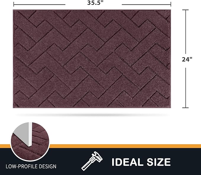 PURRUGS Dirt Trapping Door Mat 24" x 35.5", Non-Slip Machine Washable Entry Rug - Image 2