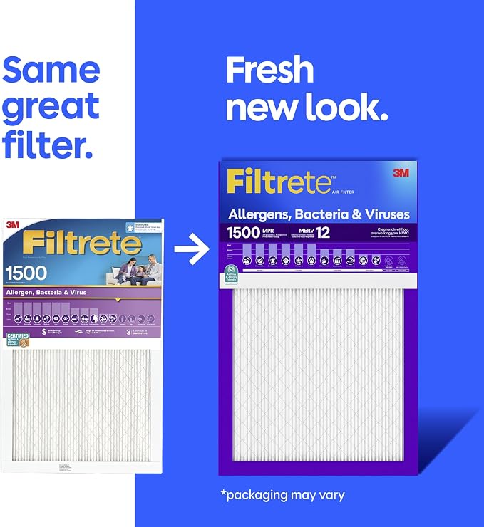 Filtrete 20x25x1 Air Filter, MERV 12, MPR 1500, Bacteria & Viruses, 3-Month AC - Image 2