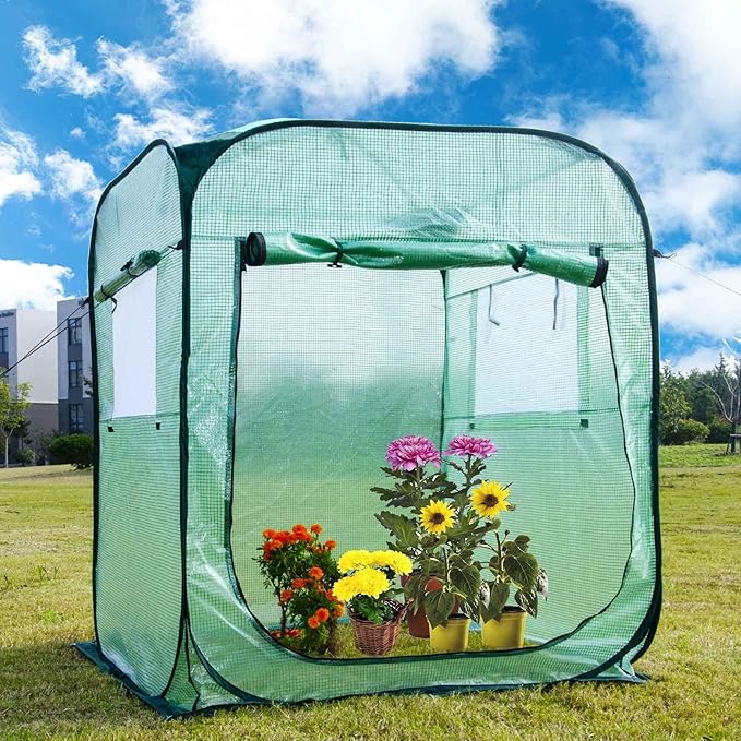 Porayhut Pop Up Greenhouse Tent, Portable X-Large Walk-in Flower House - Image 3
