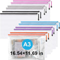 12 Pack A3 Mesh Zipper Pouch Bags, Waterproof Zipper Pouches by OrganizeYourVisibleWorld