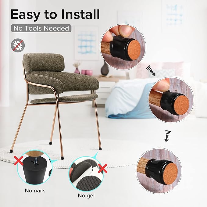 24PCS Upgraded Silicone Chair Leg Floor Protectors - Image 5