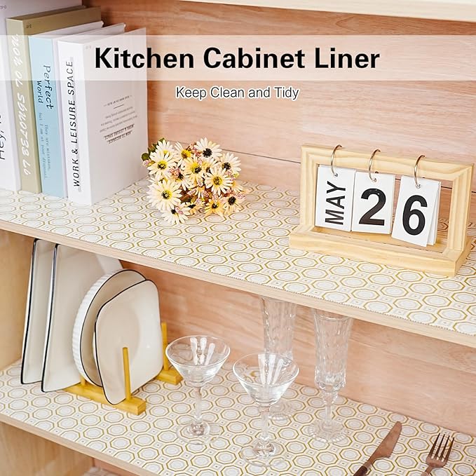 Drawer and Shelf Liner for Kitchen Cabinet, Non-Adhesive Cabinet Liner 18in x - Image 5