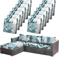 12Pcs Stretch Patio Cushion Cover Outdoor Cushion Cover Replacement Slipcovers by CALBODE