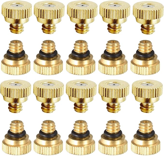 20 Pack Brass Misting Nozzles Tees, Brass Spray Nozzles by RESNSTAR