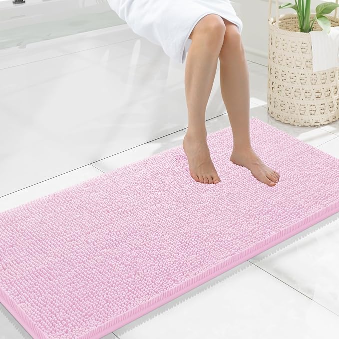 Smiry Luxury Chenille Bathroom Rugs 47x20, Extra Soft and Absorbent Shaggy Bath by Smiry