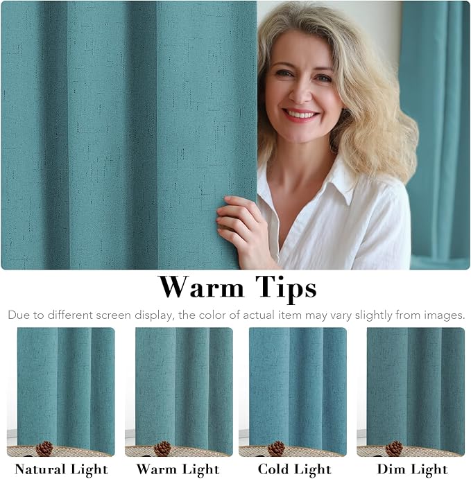 H.VERSAILTEX Linen Blackout Curtains 108 Inches Long 100% Absolutely Blackout - Image 5