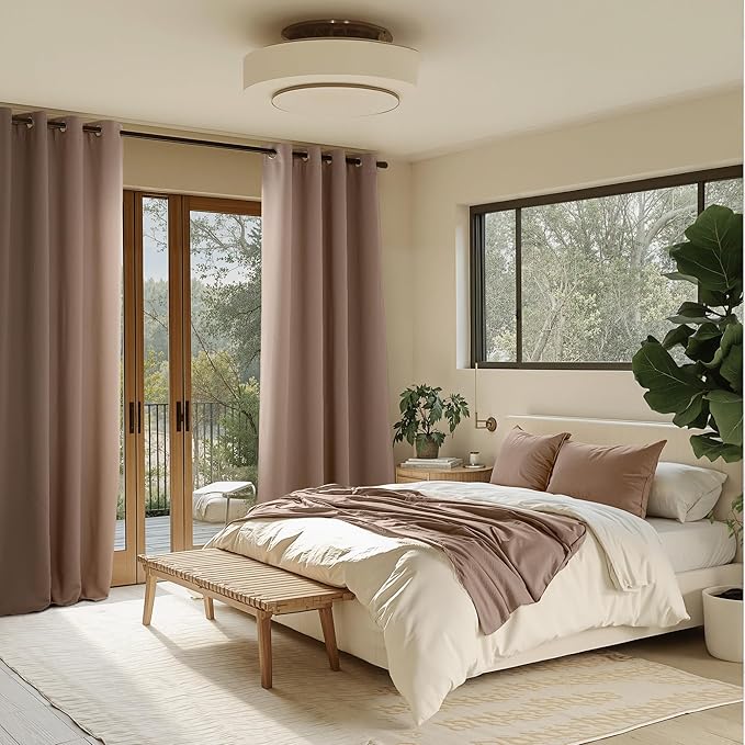 NICETOWN Room Darkening Draperies Curtains Panels, 2 Panels Cappuccino W52 x L63 - Image 2