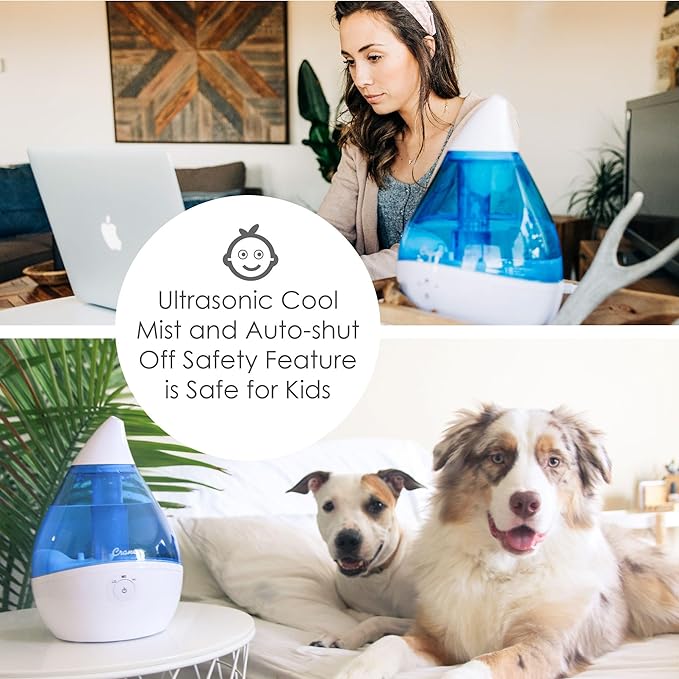 Crane Droplet Ultrasonic Teardrop Cool Mist Air Humidifier, 0.5 Gallon - Image 4