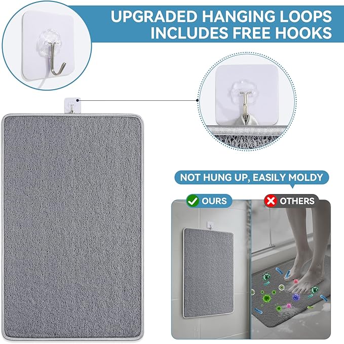 Non Slip Shower Mat Bathtub Mat 20x32 Inch, Quick Dry Bath Mat - Image 7