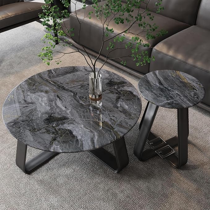 CRE8TIVE Dark Grey Gold Marble Contact Paper 12"x80" Glossy Slate Marble - Image 3