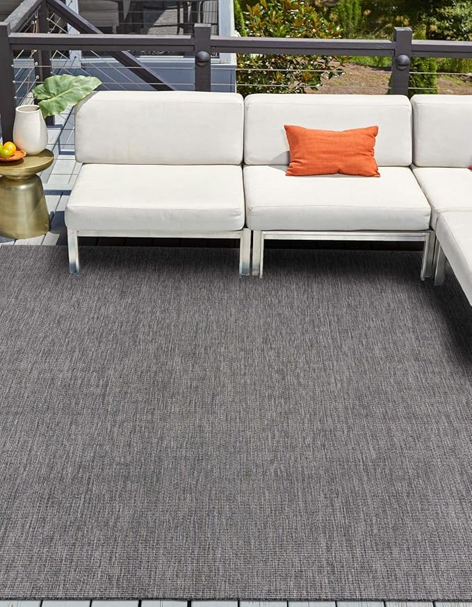 Unique Loom Collection Casual Transitional Solid Heathered Indoor/Outdoor by UniqueLoom