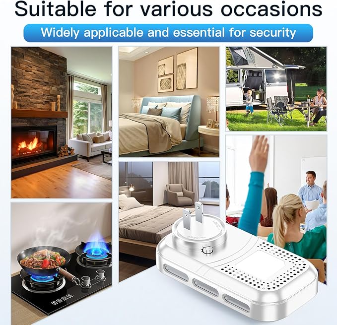 2-Pcs 4IN1 Plug in Smoke & Carbon Monoxide Detector Combination Builti-in 2000 - Image 8