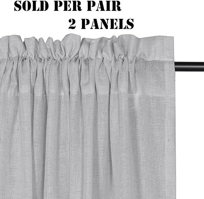 H.VERSAILTEX 2 Pack Ultra Luxurious High Woven Linen Elegant Curtains Rod - Image 2