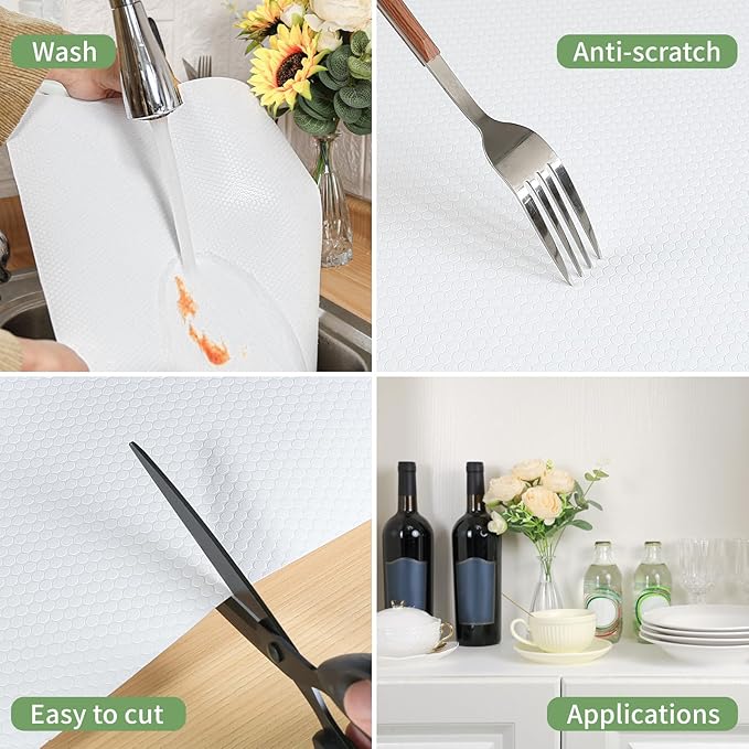 Shelf Liners 13 inch x 20 ft Kitchen Cabinets Liner Non-Stick Drawer Liners - Image 3