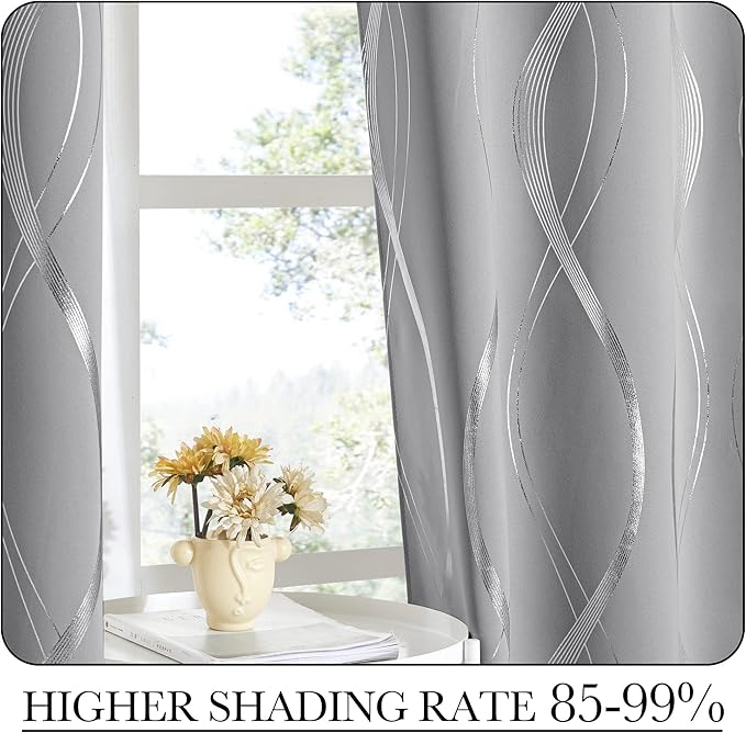 NICETOWN Blackout Curtains 63 inch Length 2 Panels - Image 4