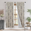 jinchan Blackout Linen Blend Curtain Floral Blackout Curtains by JINCHAN