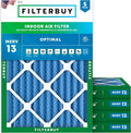 Filterbuy 28x30x2 Air Filter MERV 13 Optimal Smoke & Allergy Defense, by Filterbuy