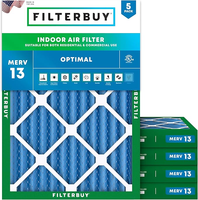 Filterbuy 30x36x2 Air Filter MERV 13 Optimal Smoke & Allergy Defense, by Filterbuy