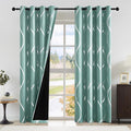 NICETOWN 100% Blackout Aqua Blue Curtain Wave Pattern Panels 84 inches 2 Pieces by NICETOWN