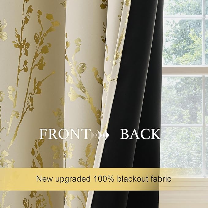 NICETOWN 100% Blackout Beige Curtains - Image 5