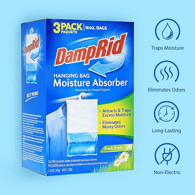 DampRid Hanging Bag, Moisture Absorber, 3 Pack - Image 5