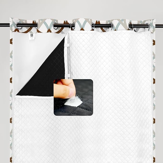 DriftAway Soundproof Thermal Insulated Quilted Curtain Liners by DriftAway