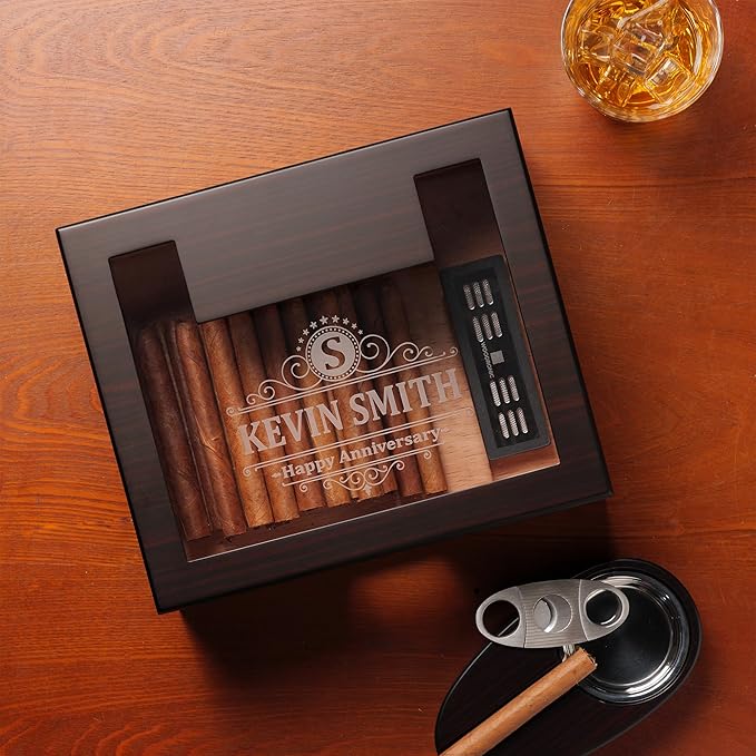 Woodronic Monogrammed Cigar Humidor - Image 3