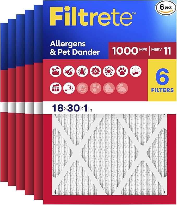 Filtrete 18x30x1 Air Filter, MERV 11, MPR 1000, Allergens & Pet Dander by Unknown