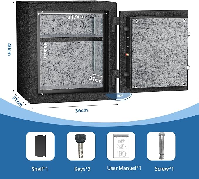 WASJOYE Biometric Fireproof Safe Box - Image 9