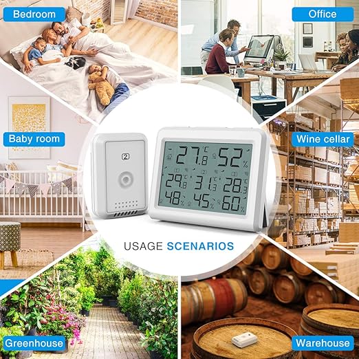 AMIR Indoor Outdoor Thermometer, 3 Channels Digital Hygrometer Thermometer - Image 6