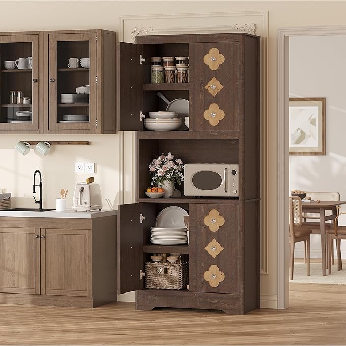 Garvee 72" Tall Pantry Cabinet, Kitchen Hutch Storage Cabinet - Image 7