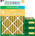 Filterbuy 14x20x4 Air Filter MERV 11 Superior Pet & Allergy Defense, by Filterbuy