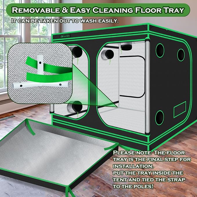 Grow Tent 96"x96"x78", High Reflective Mylar Dark Room - Image 6