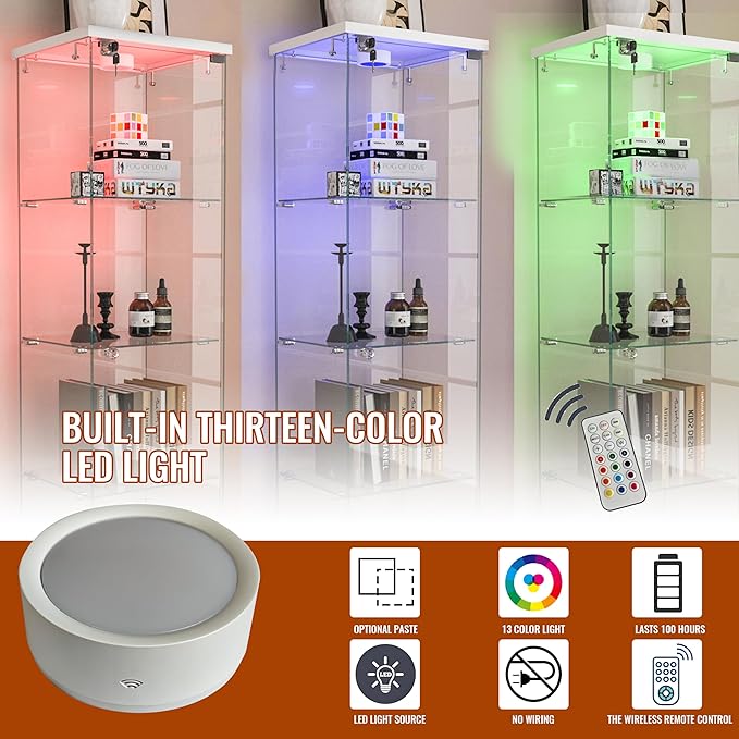 Yoluckea 4 Tiers Glass Display Cabinet - Image 3