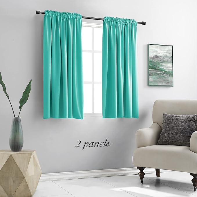 DONREN Turquoise Blackout Curtains - Image 2