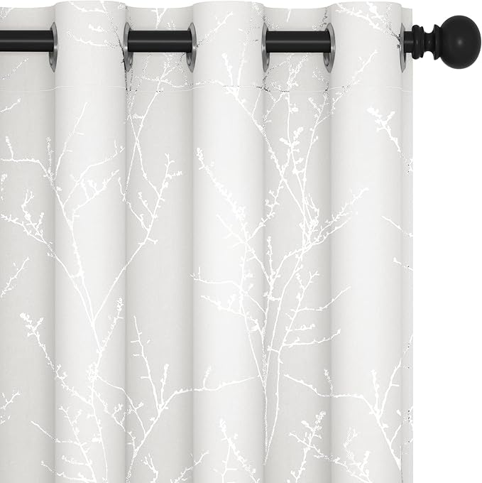 Deconovo White Curtains, Room Darkening Curtain, Thermal Insulated & Noise by Deconovo