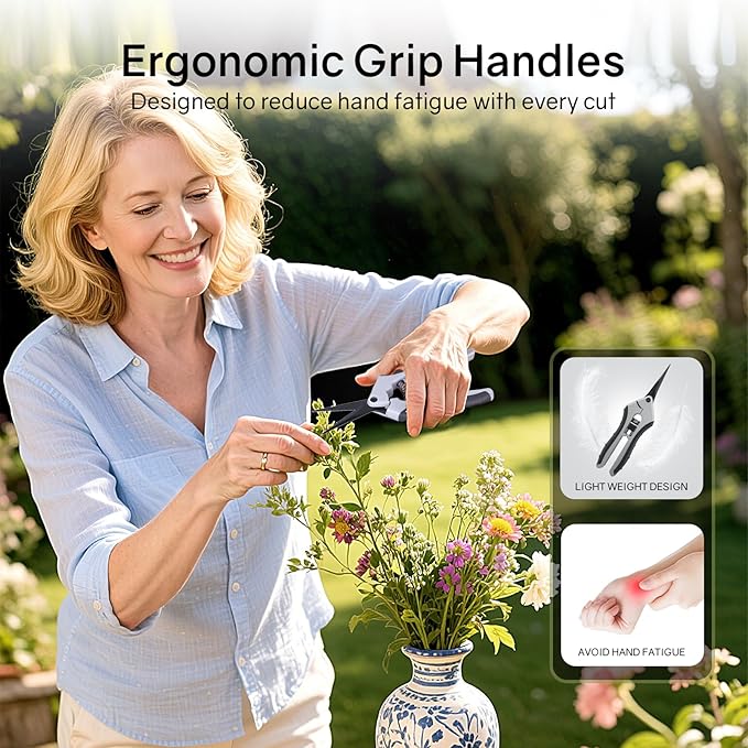 6.5" Ultra Sharp Pruning Shears, Ergonomic Grip, Rust Resistant, Safety Lock - Image 5