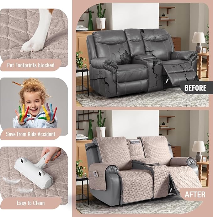 TAOCOCO 100% Waterproof Loveseat Recliner Couch Sofa Covers - Image 2