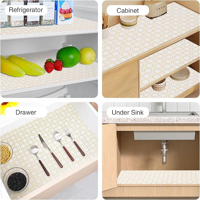 Drawer and Shelf Liner for Kitchen Cabinet, Non-Adhesive Cabinet Liner 12in x - Image 8