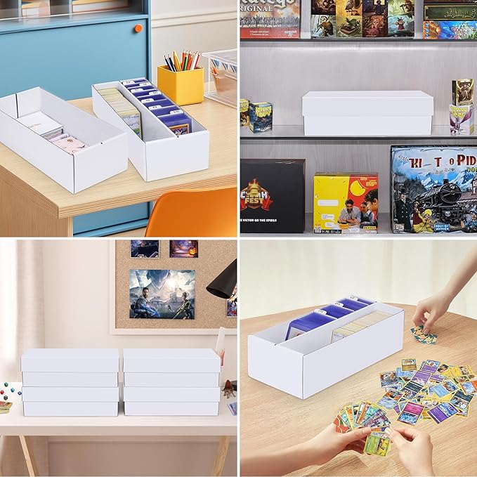Trading Card Storage Box 6 Pack–1600 Count Cardboard Organizer - Image 6