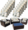 12Pcs Stretch Patio Cushion Cover, Tropical Floral and Leaf Pattern Sofa Covers by CALBODE