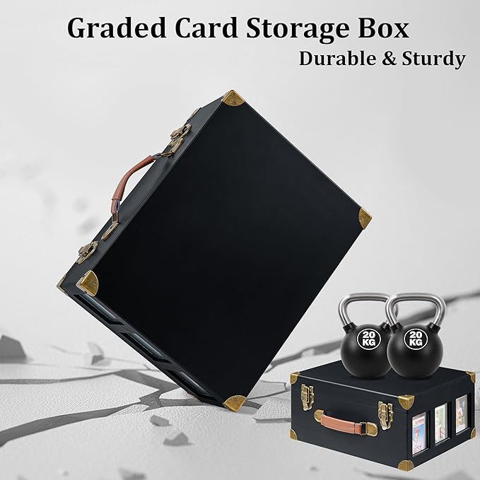 Graded Card Storage Box with Display Window, Wood Card Case - Image 7