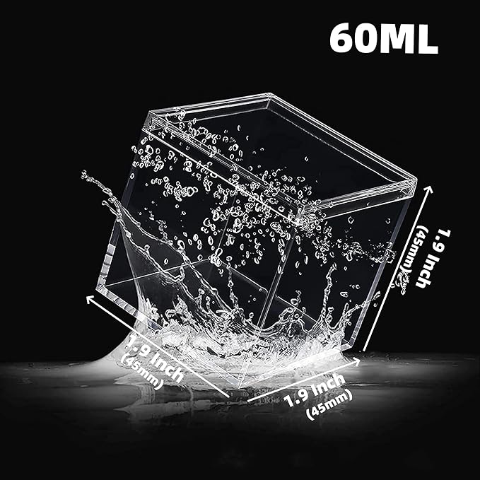 KissYou Small Acrylic Box Clear Display Case Plastic Square Cube 2 Packs Candy - Image 2