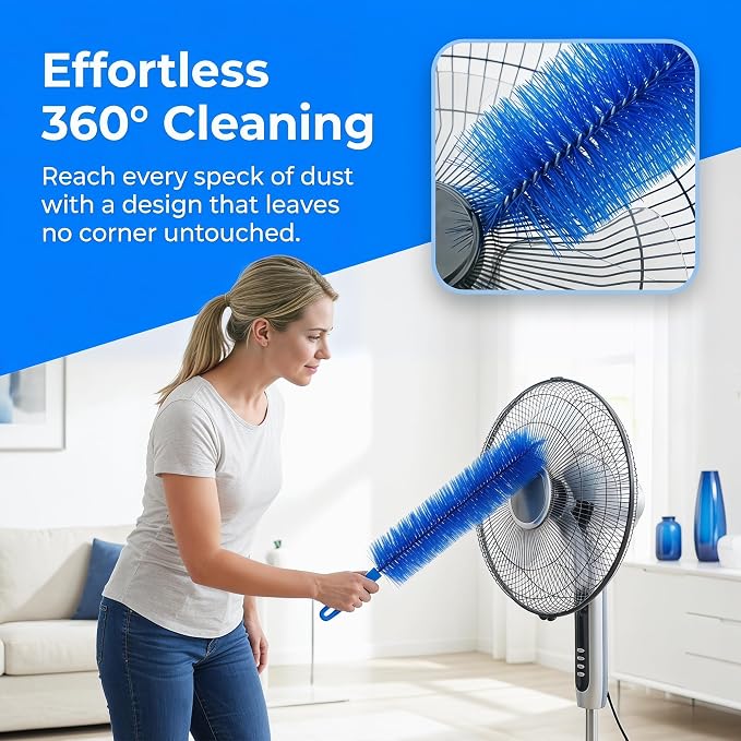 Bendable Microfiber Head, 2026 Upgraded Fan Cleaner Brush Reusable Dust Remover - Image 3