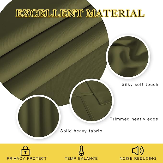 NICETOWN Blackout Curtains for Sliding Glass Door Room Divider Noise Reduce - Image 2